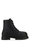 Ferragamo Men's Lug-sole Leather Combat Boots In Black