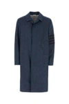 THOM BROWNE THOM BROWNE MAN BLUE WOOL COAT