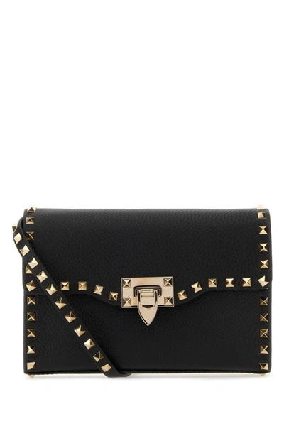 Valentino Garavani Small Rockstud Grainy Calfskin Crossbody Bag In Black |  ModeSens