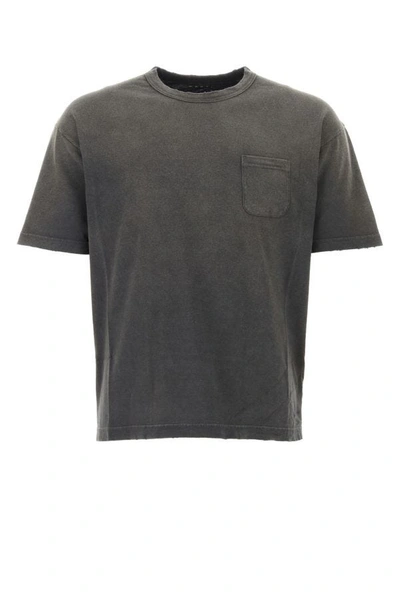 Visvim Man Graphite Cotton Jumbo T-shirt In Black