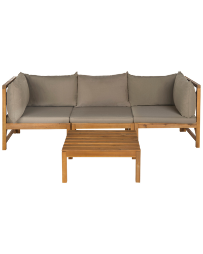 Safavieh Lynwood Modular Outdoor Sectional In Teak Brown,taupe