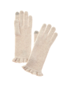 HANNAH ROSE HANNAH ROSE EVIE RUFFLE EDGE RIBBED CASHMERE GLOVES