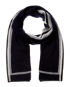Hannah Rose Rainbow Stripe Cashmere Scarf In Blue