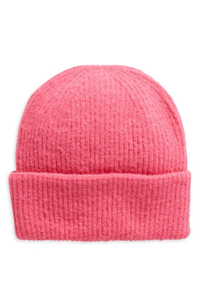 Nordstrom Kids' Rib Knit Cuff Beanie In Pink Rouge