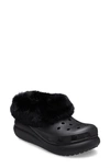 Crocs Furever Crush Fur Lined Clog In Black
