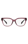 Versace 54mm Pillow Optical Glasses In Transparent Violet