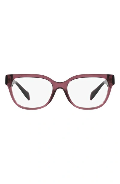 Versace 54mm Pillow Optical Glasses In Transparent Violet