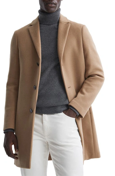 Reiss Gable Overcoat In Camel