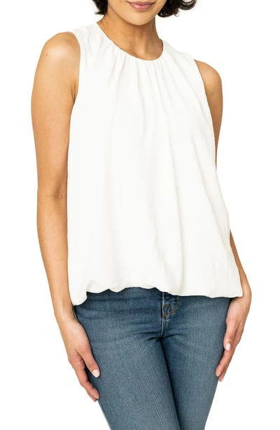 Gibsonlook Sleeveless Bubble Hemtop In White