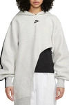 Nike Women's  Sportswear Tech Fleece Oversized Asymmetrical Hoodie In Grey
