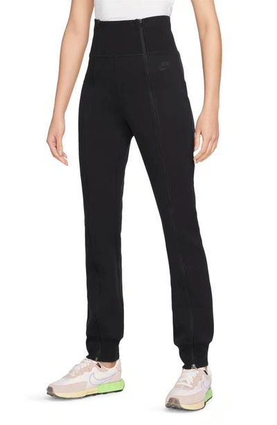 Nike Women's  Sportswear Tech Fleece High-waisted Slim Zip Pants In Black