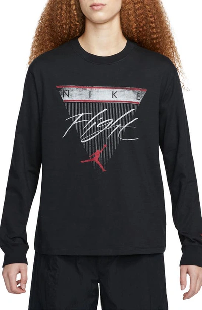 Jordan Flight Long Sleeve Graphic T-shirt In Black