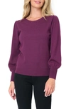 Gibsonlook Silver Bells Blouson Sleeve Sweater In Raisin