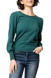 Gibsonlook Silver Bells Blouson Sleeve Sweater In Storm