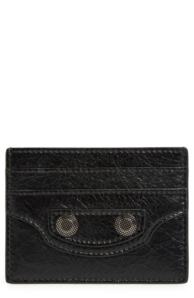 Balenciaga Le Cagole Leather Card Holder In Black