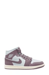 Jordan Air  1 Mid Sneaker In Pure Platinum/ Sky Mauve/ Sail