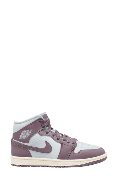Jordan Air  1 Mid Sneaker In Pure Platinum/ Sky Mauve/ Sail