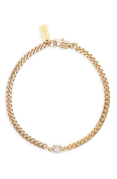 Set & Stones Kelcie Cubic Zirconia Curb Chain Bracelet In Gold