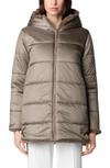 Save The Duck Bridget Reversible Faux Fur Hooded Jacket In Mud Grey