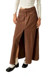 Free People As You Are Corduroy Maxi Skirt In Brown