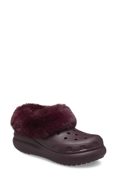 Crocs Furever Crush Shoe In Dark Cherry