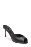 Christian Louboutin Me Dolly Napa Red Sole Slide Sandals In Black