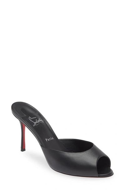 Christian Louboutin Me Dolly Napa Red Sole Slide Sandals In Black