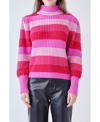 English Factory Women's Stripe Mockneck Sweater In Multi