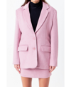 Endless Rose Double Breast Basic Blazer In Pink In Purple