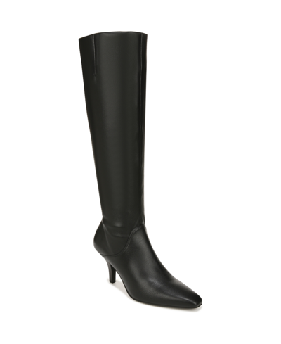Franco Sarto Lyla High Shaft Dress Boots In Black Faux Leather