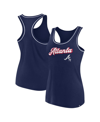 FANATICS WOMEN'S FANATICS NAVY ATLANTA BRAVES WORDMARK LOGO RACERBACK TANK TOP