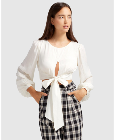 Belle & Bloom No Way Home Cropped Top In Off-white