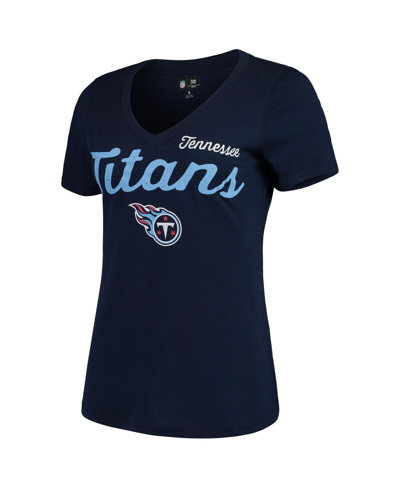 G-iii 4her By Carl Banks Women's  Navy Tennessee Titans Post Season V-neck T-shirt