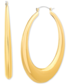 KENSIE GOLD-TONE WIDE LARGE HOOP EARRINGS, 2.75"