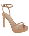 Bcbgeneration Bcbg Kendi Ankle Strap Platform Sandal In Tan Patent