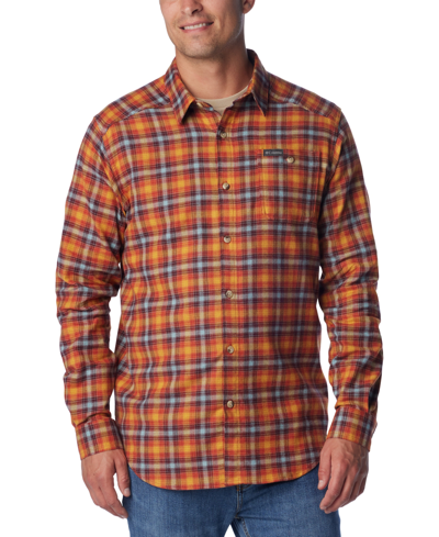 Columbia Men's Cornell Woods Flannel Long Sleeve Shirt In Red