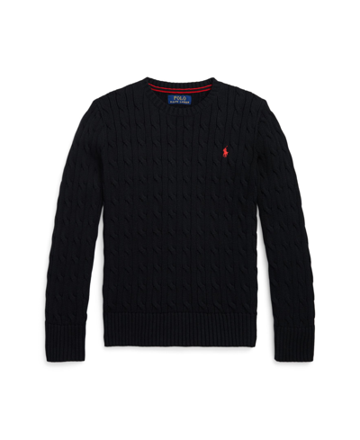 Polo Ralph Lauren Kids' Big Boys Cable- Knit Sweater In Polo Black