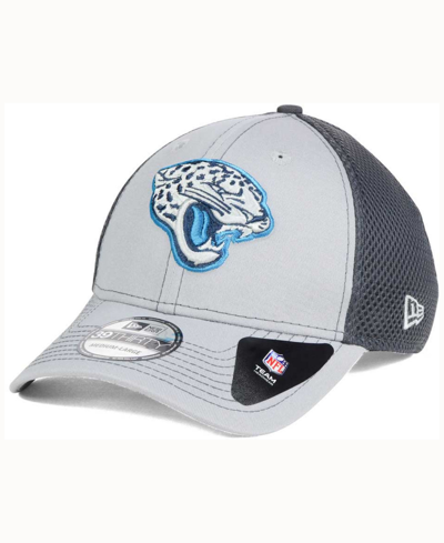 New Era Jacksonville Jaguars Grayed Out Neo 39thirty Cap In Gray,charcoal