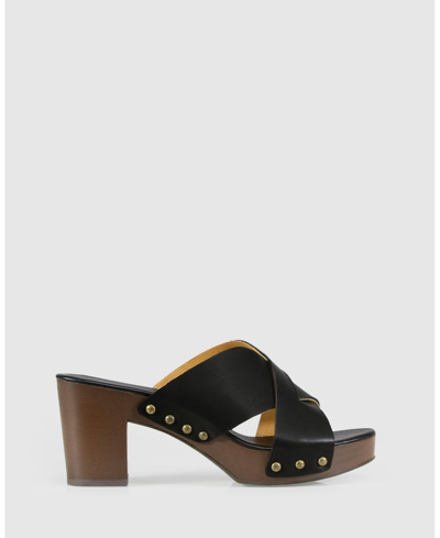 Belle & Bloom Midtown Clog Mule - Black/chocolate