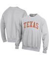 Champion Men's  Heathered Gray Texas Longhorns Arch Reverse Weave Pullover Sweatshirt In Heathered Gray