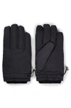 Hugo Boss Padded Gloves In Ripstop Fabric With Touchscreen-friendly Fingertips In Black
