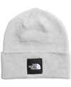 The North Face Melange Light Grey Stretch Polyester Blend Beanie Hat In Tnf Light Grey Heather