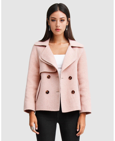 Belle & Bloom I'm Yours Wool Blend Peacoat In Blush