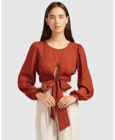 Belle & Bloom No Way Home Cropped Top In Red