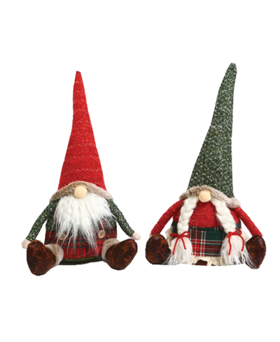 Santa's Workshop 9" Country Gnomes, Set Of 2 In Red