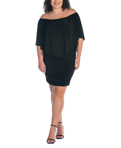 24seven Comfort Apparel Plus Size Bodycon Mini Dress In Black