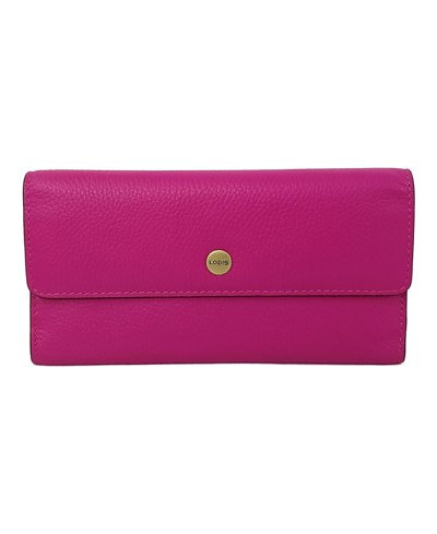 Lodis Kate Mini Leather Flap Wallet In Fuchsia