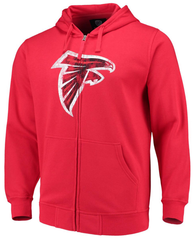 G-iii Sports By Carl Banks Men's Big And Tall Red Atlanta Falcons Primary Logo Full-zip Hoodie