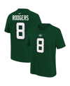 NIKE BIG BOYS NIKE AARON RODGERS GREEN NEW YORK JETS LEGEND PLAYER NAME AND NUMBER PERFORMANCE T-SHIRT