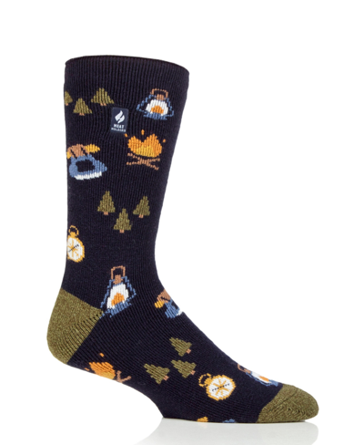 Heat Holders Men's Lite Jack Novelty Crew Sock In Outdoors- Navy,olive